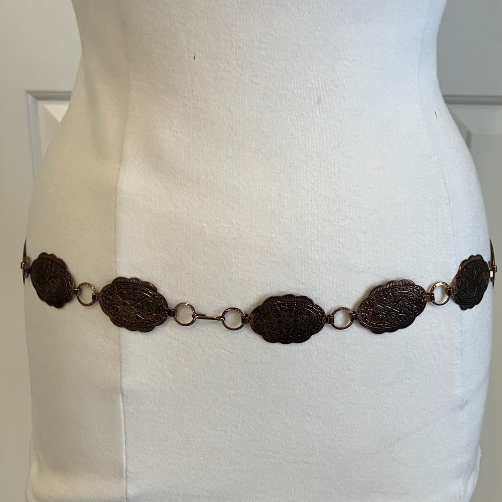 Vintage Copper Band Metal Link Belt